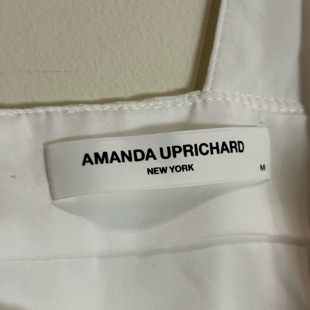Amanda Uprichard Annalise Gingham Organza Mini Dress in White Size Medium - Picture 8 of 9
